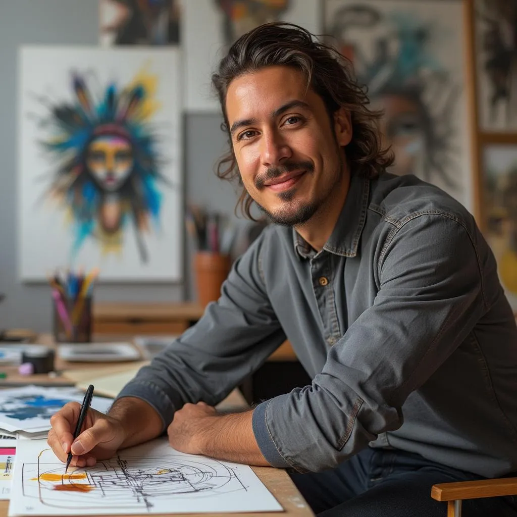 Profesora de diseño gráfico